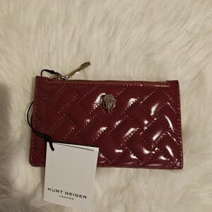 Kurt Geiger Shiny Burgundy Quilted Wallet